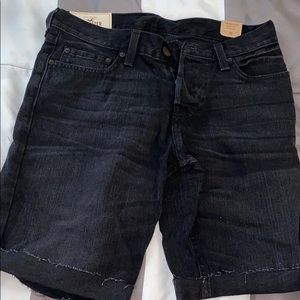 Black denim shorts